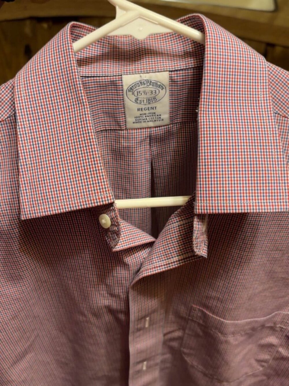 brooks brothers 15.5/33 100%american supima cotton